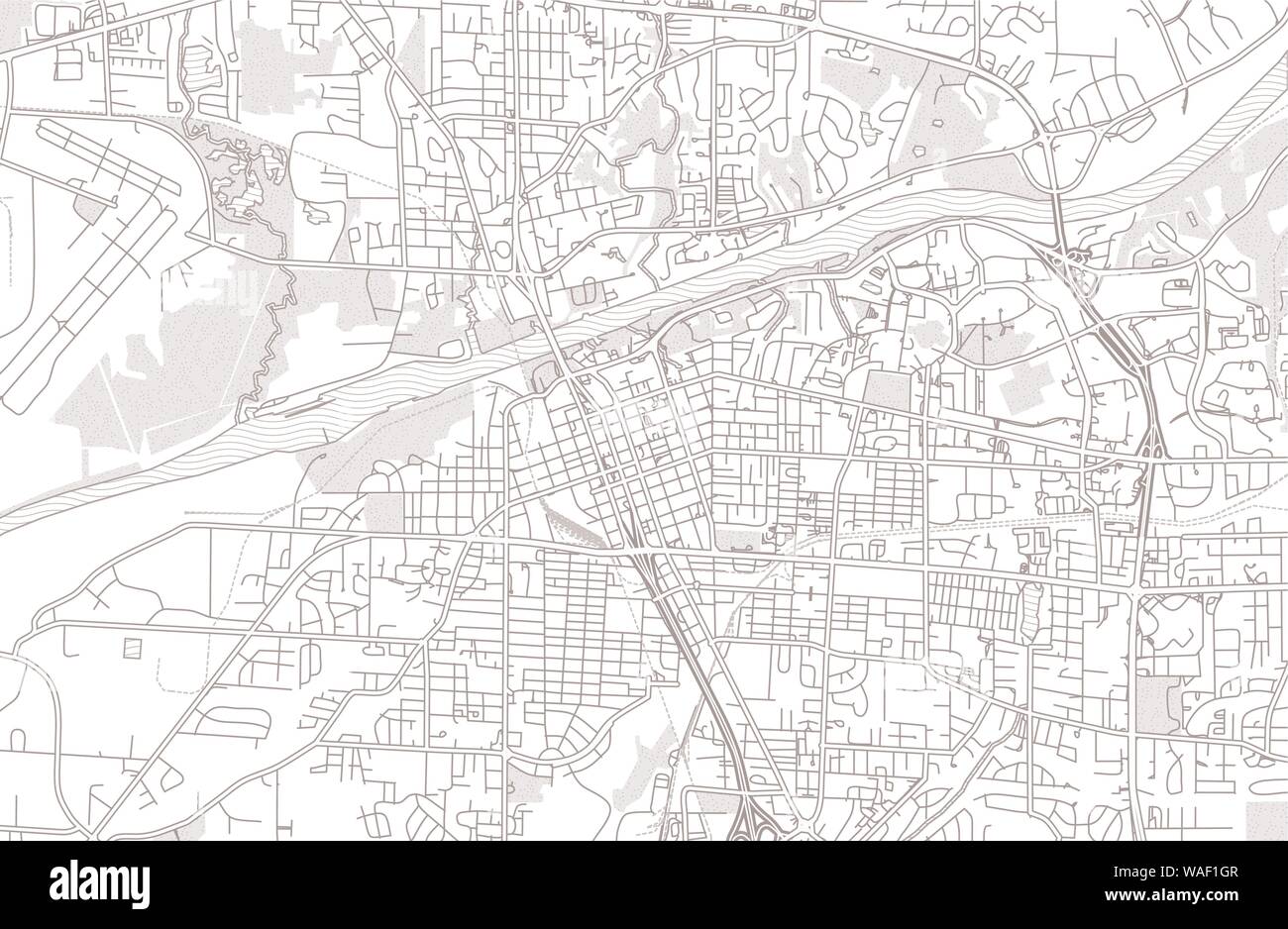 Tuscaloosa, Alabama, USA, bright outlined vector map with bigger and ...