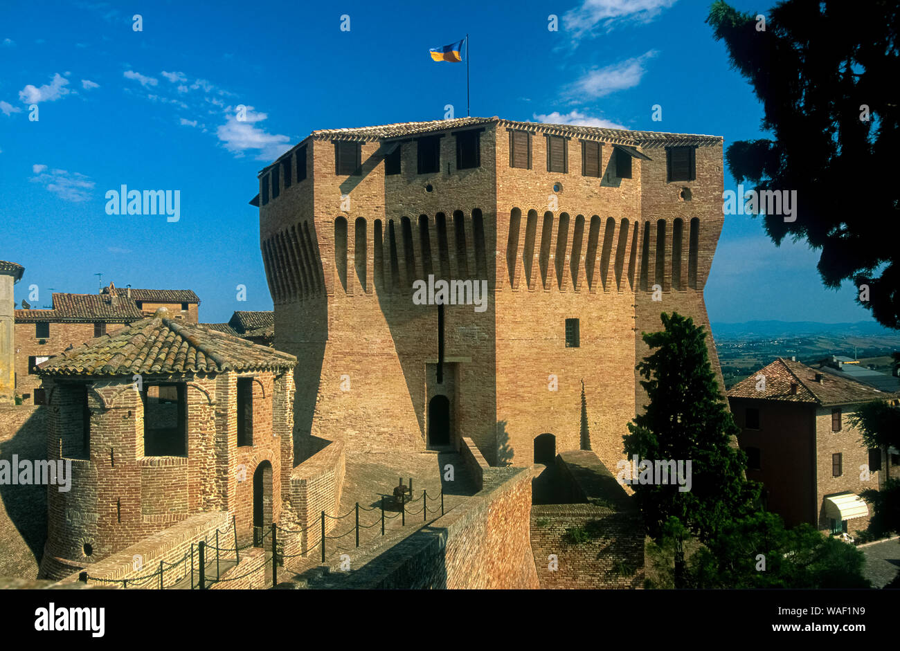 Italy Marche Mondavio Fortress Roveresca Stock Photo