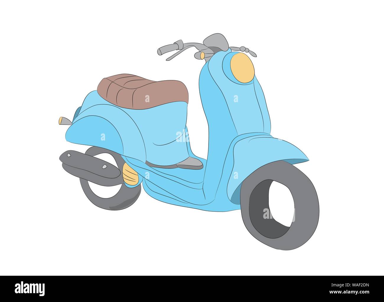 moped stands color pattern, vector, white background Stock Vector