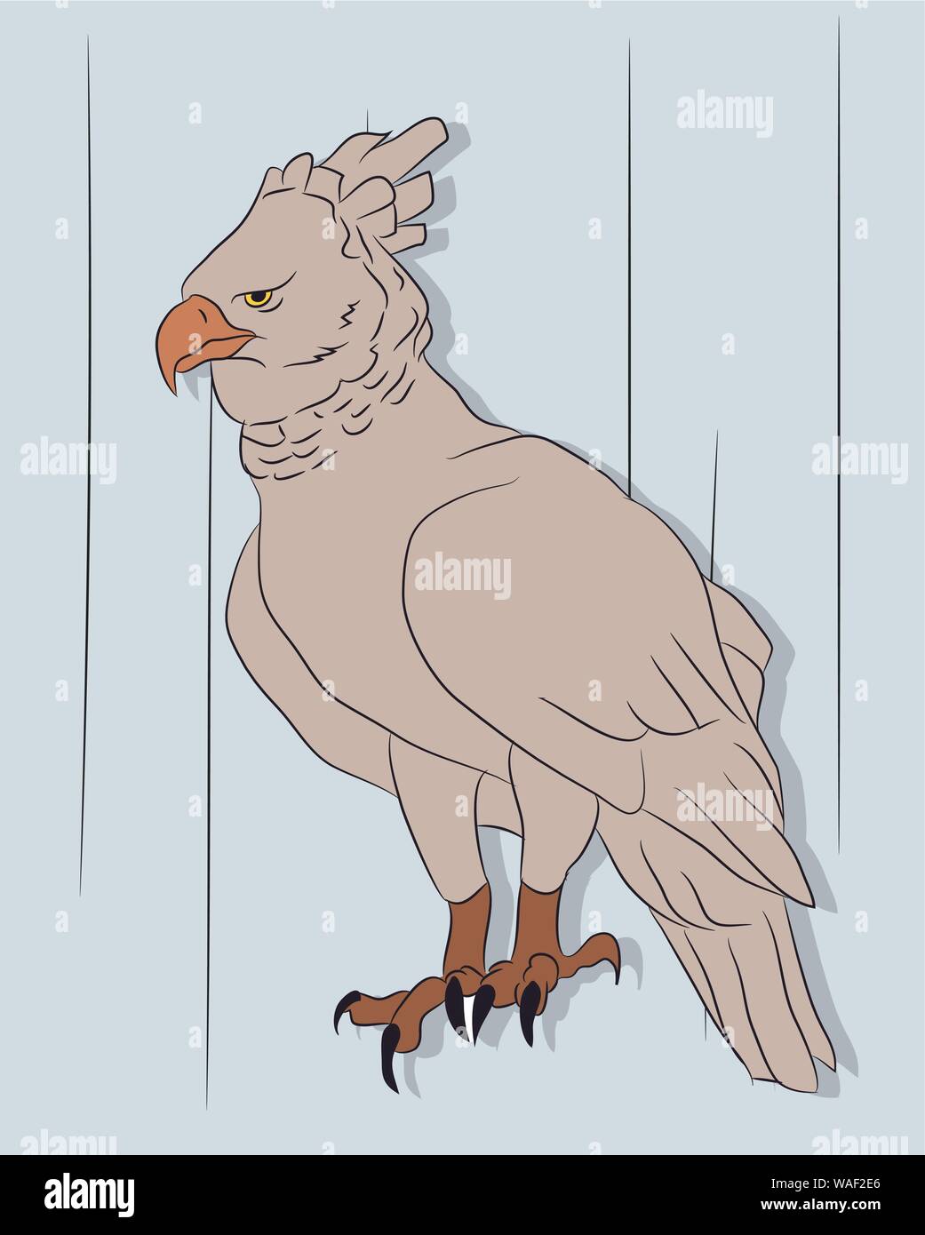 eagle on a colored background, drawing color, vector Stock Vector