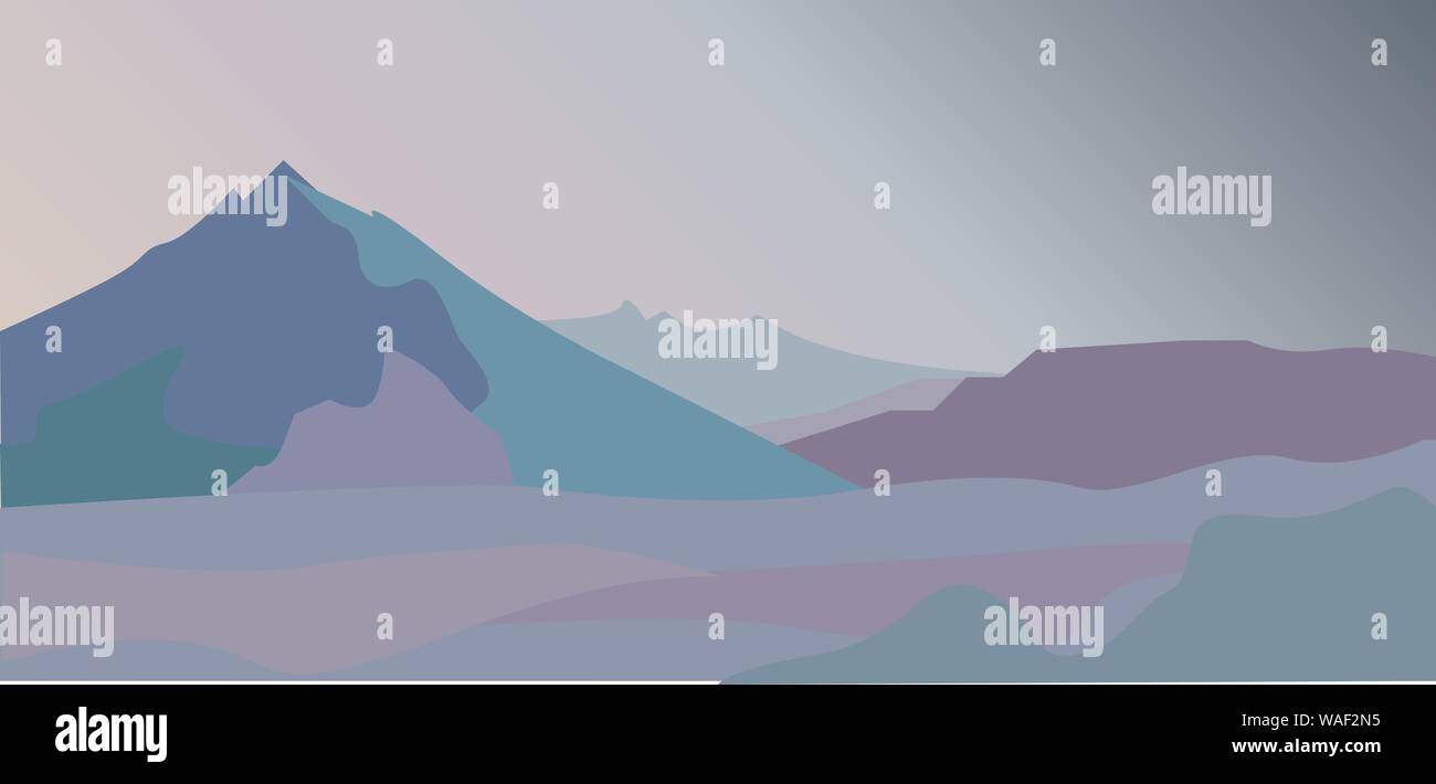 landscape of mountains at sunset Stock Vector
