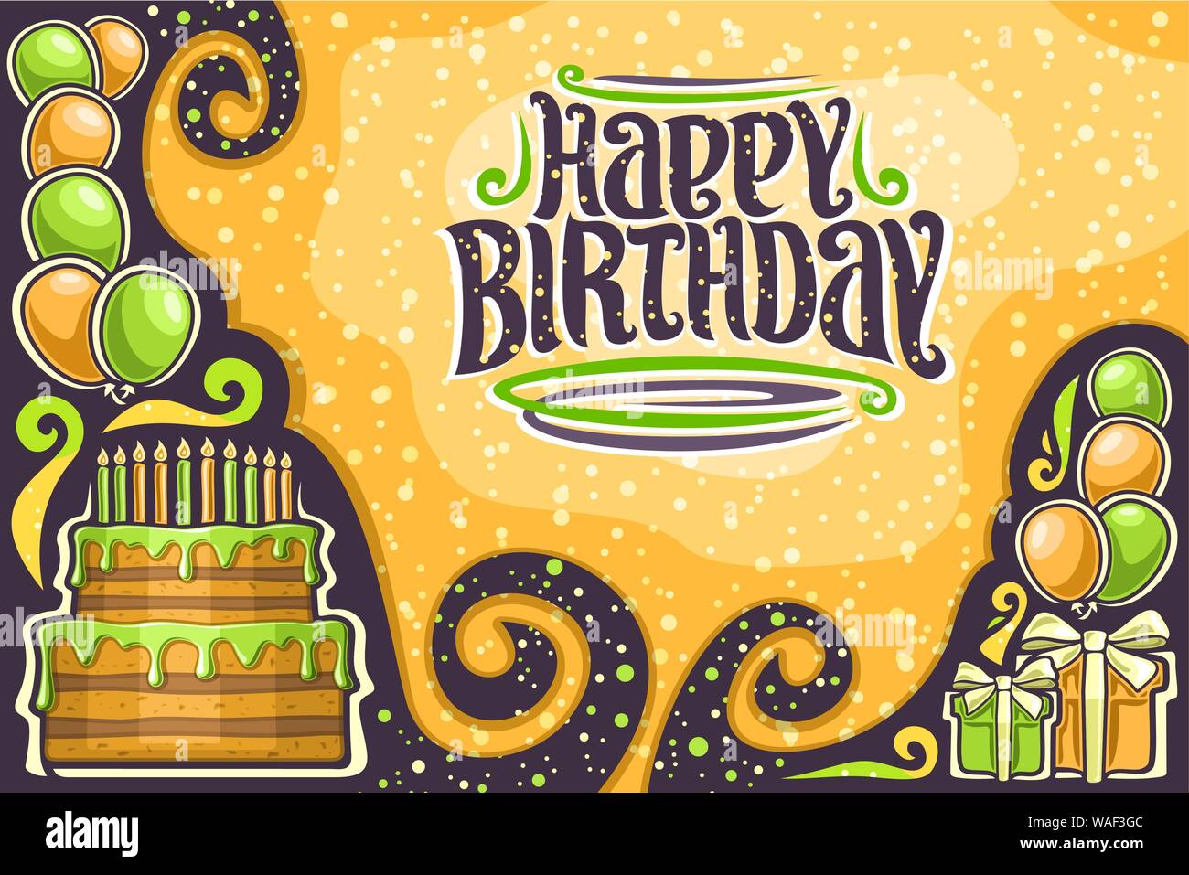 10 years birthday card full vector elements Stock Vector Image & Art - Alamy