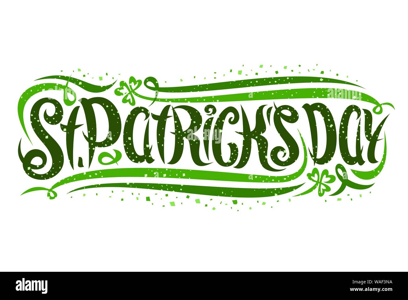 Vector lettering for Saint Patrick's Day, ornate swirly calligraphic ...