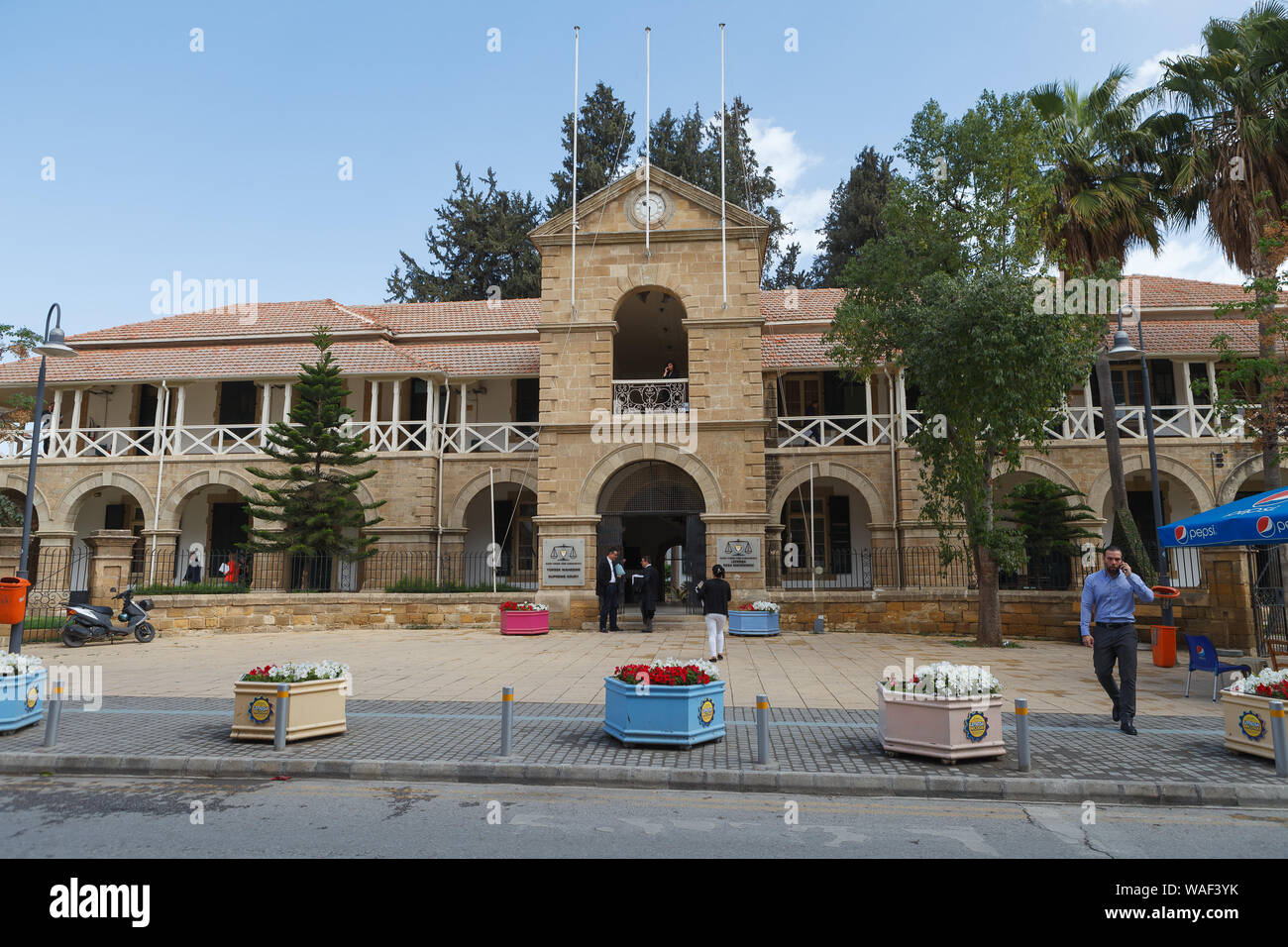 LEFKOSA NIKOSIA, CYPRUS - MARCH, 29, 2018: The Law Courts building is a historic building on the Sarayonu Square. Stock Photo
