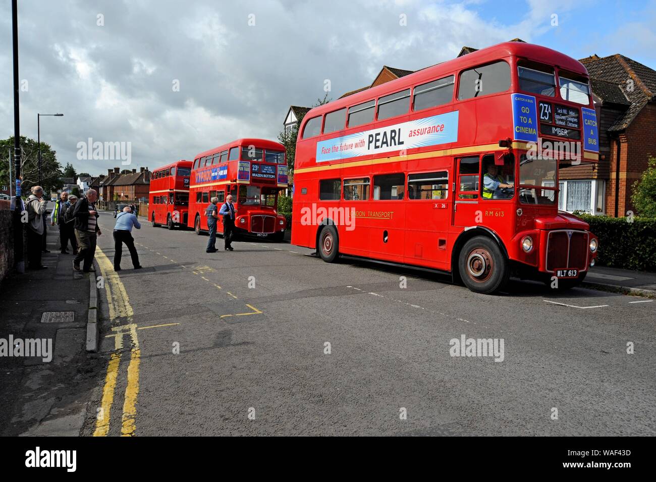 Routemaster & RT double decker buses at Warminster railway station for