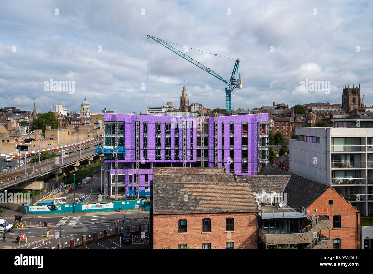 Nottingham City Centre and the construction of the City Hub, captured