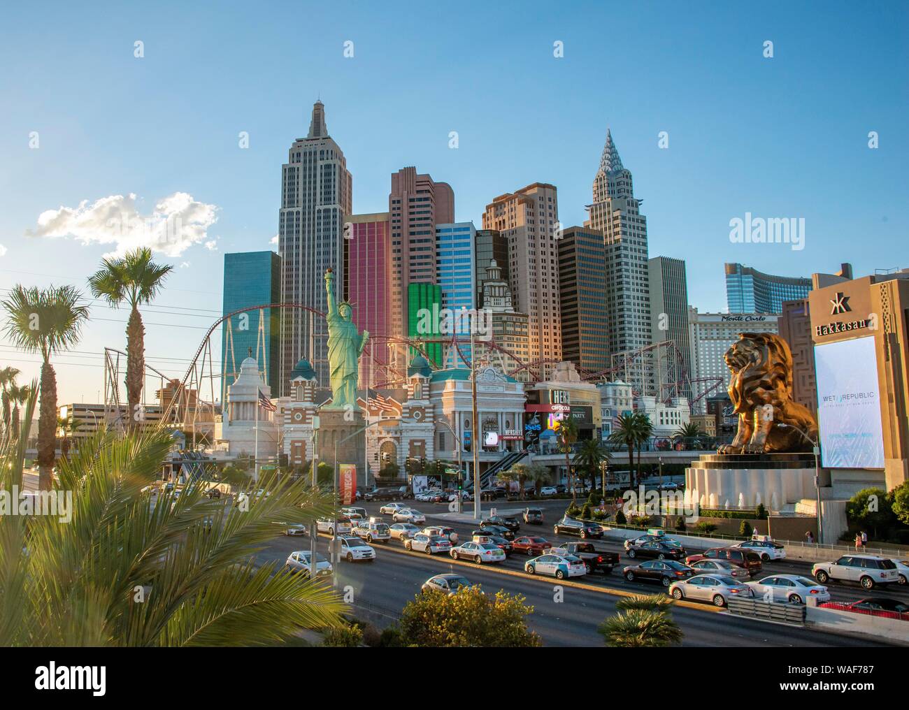 New York New York Hotel and MGM Hotel, Las Vegas Strip, Las Vegas, Nevada, USA Stock Photo Alamy