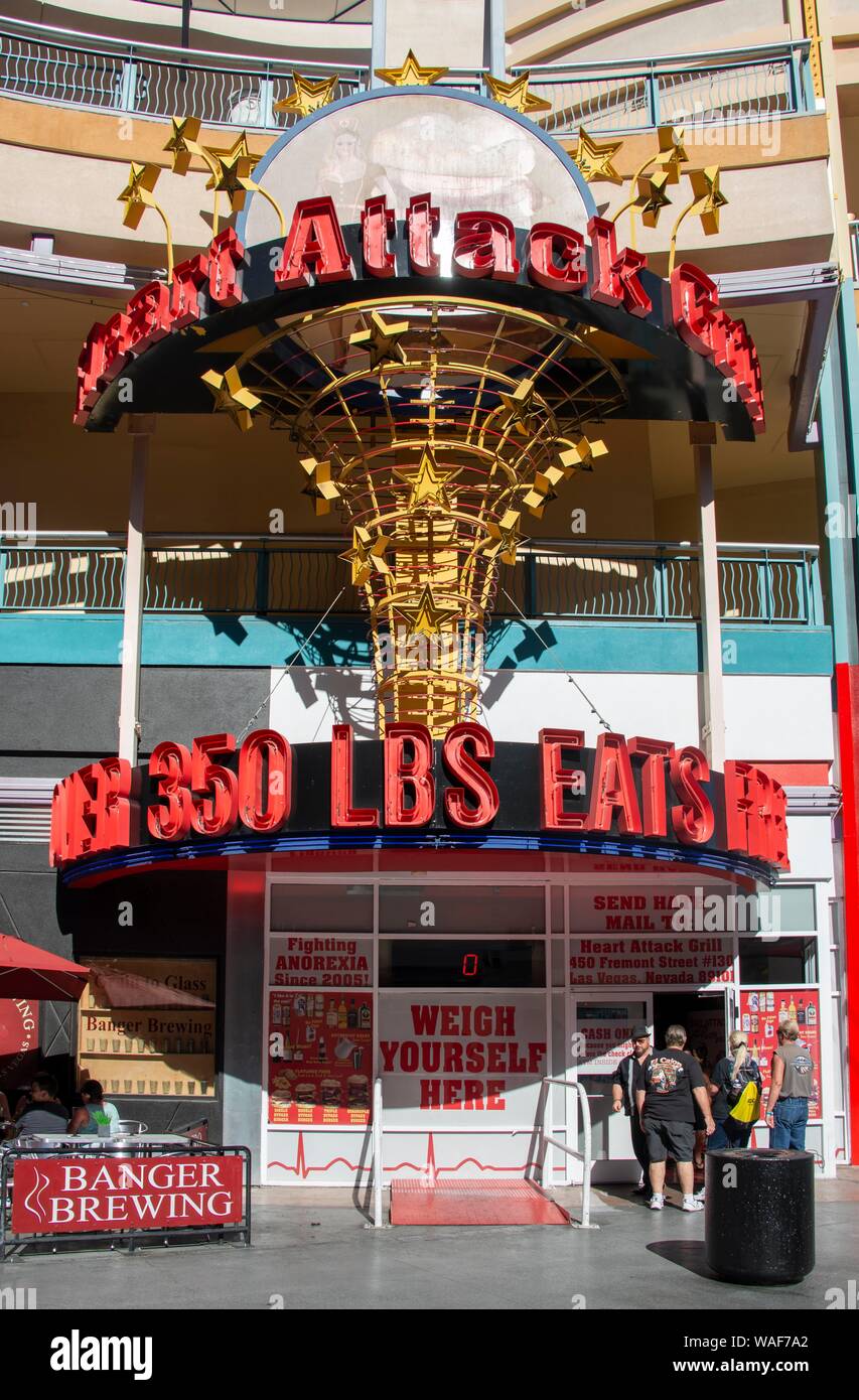 Heart Attack Grill, Fremont Street, Downtown, Las Vegas, Nevada, USA Stock Photo