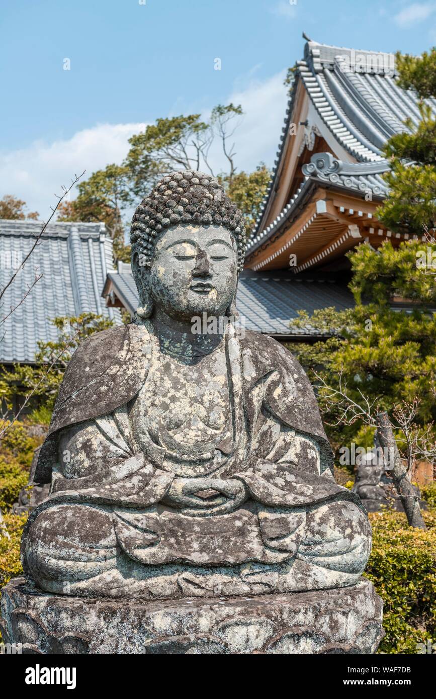 Buddhist statue, Rengeji Temple, Kyoto, Japan Stock Photo