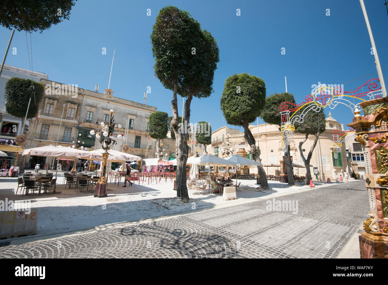 Victoria, Gozo town centre. Just a ferry trip from Malta and well worth the trip Stock Photo
