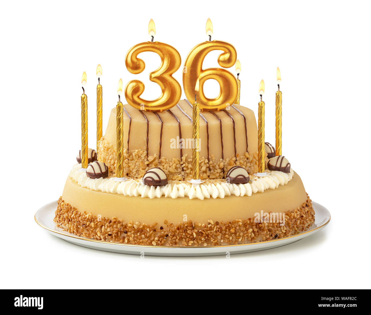 AR Giftzadda 36 Number Golden 3D Candle Cake Topper for 36th 63rd  Birthday/Anniversary Cake Decorations Party Celebrations Pack of 1 (36 Gold)  : : Home & Kitchen
