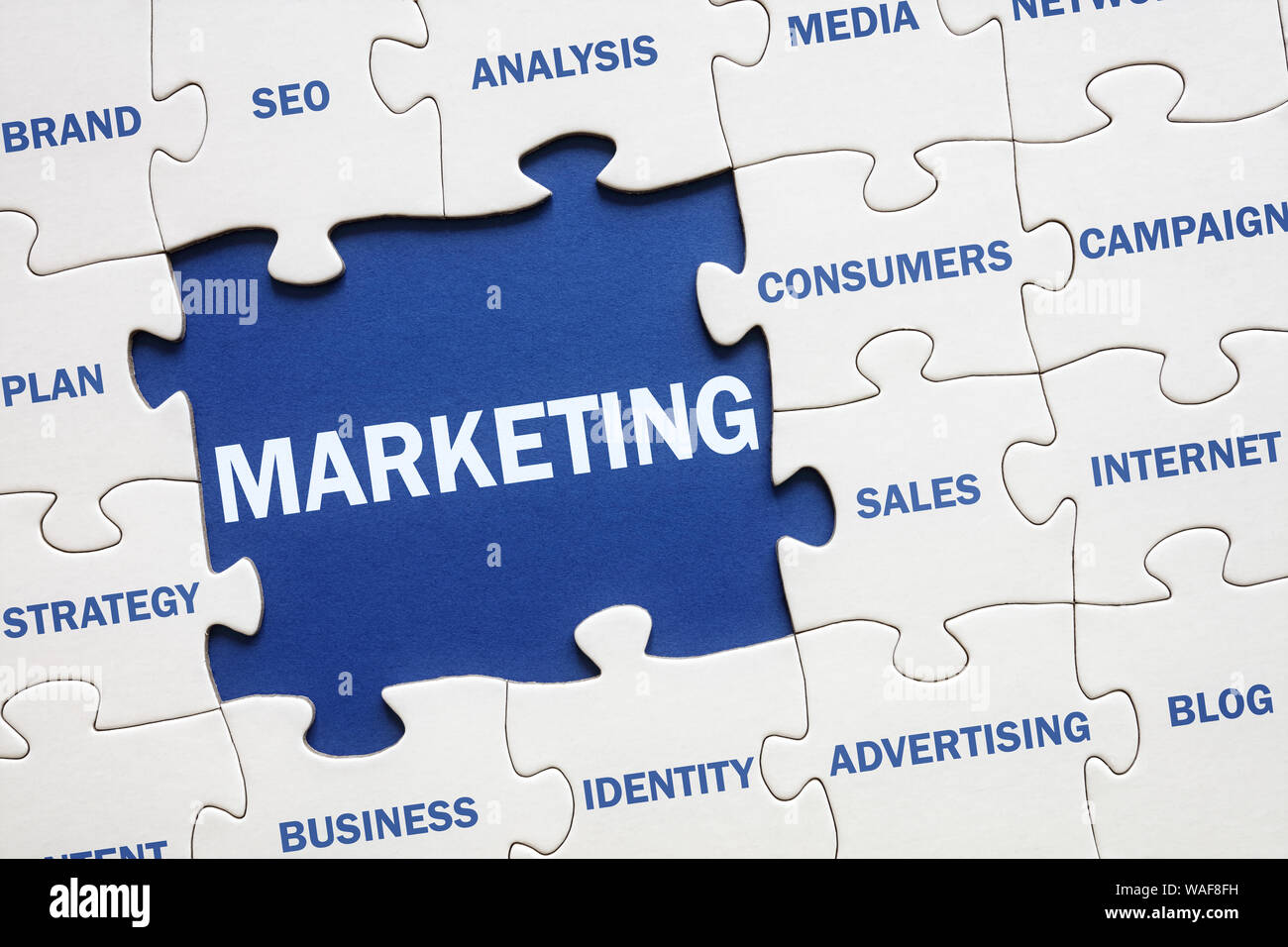 Business marketing solution jigsaw puzzle Stock Photo