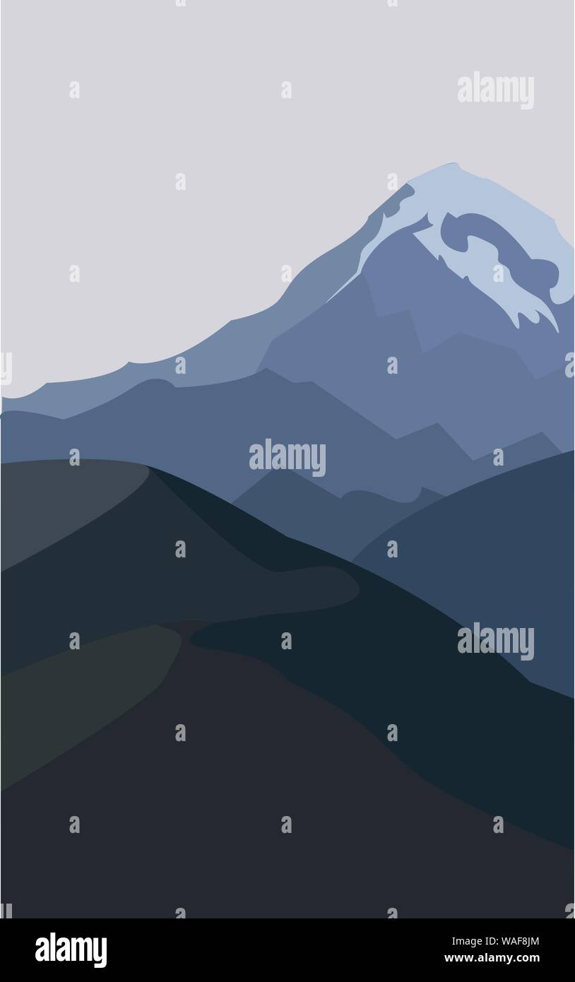 landscape of mountains at sunset Stock Vector Image & Art - Alamy