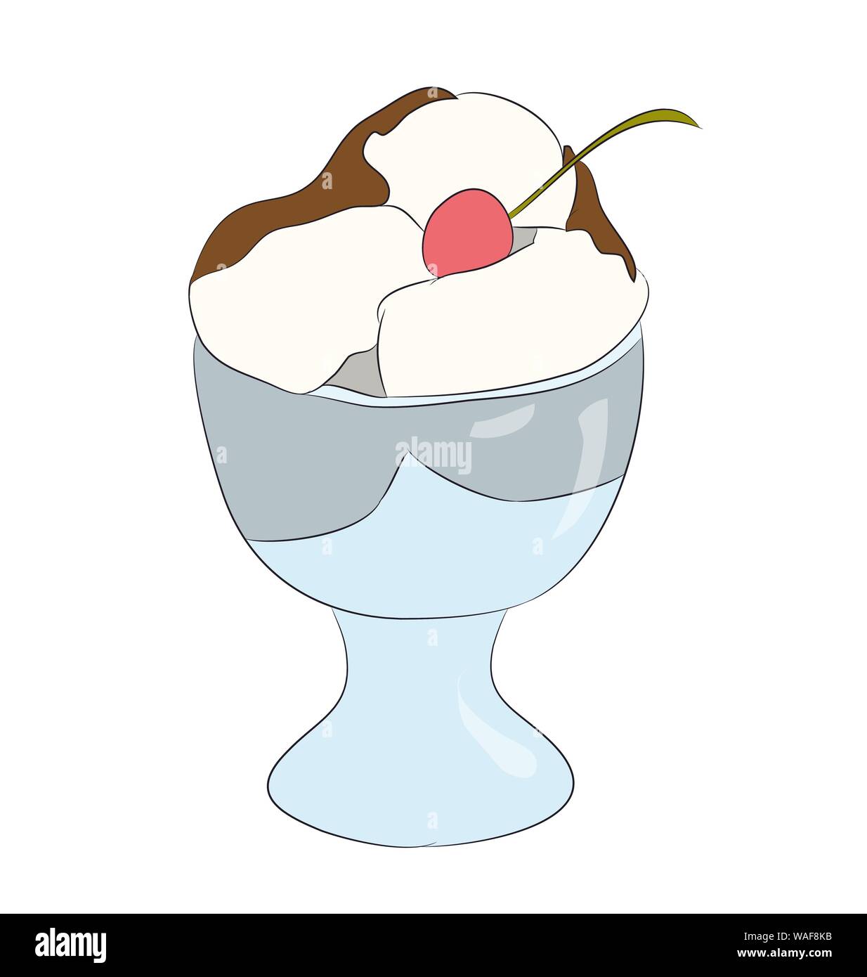 ice cream in a waffle cup, vector, white background Stock Vector Image ...