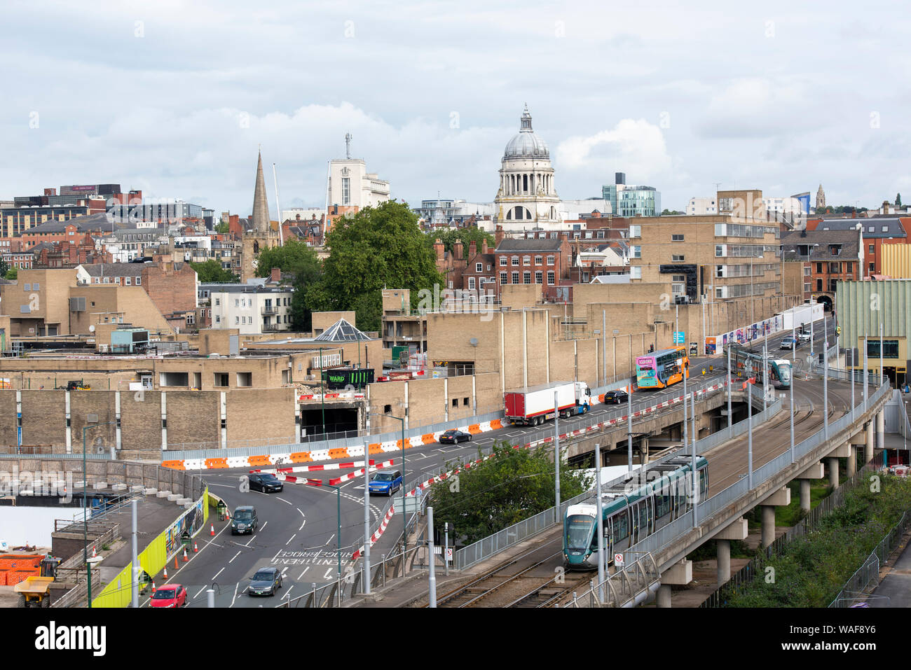 Nottingham City Centre, captured from the roof of Loxley House on Station Street in Nottingham, England UK Stock Photo