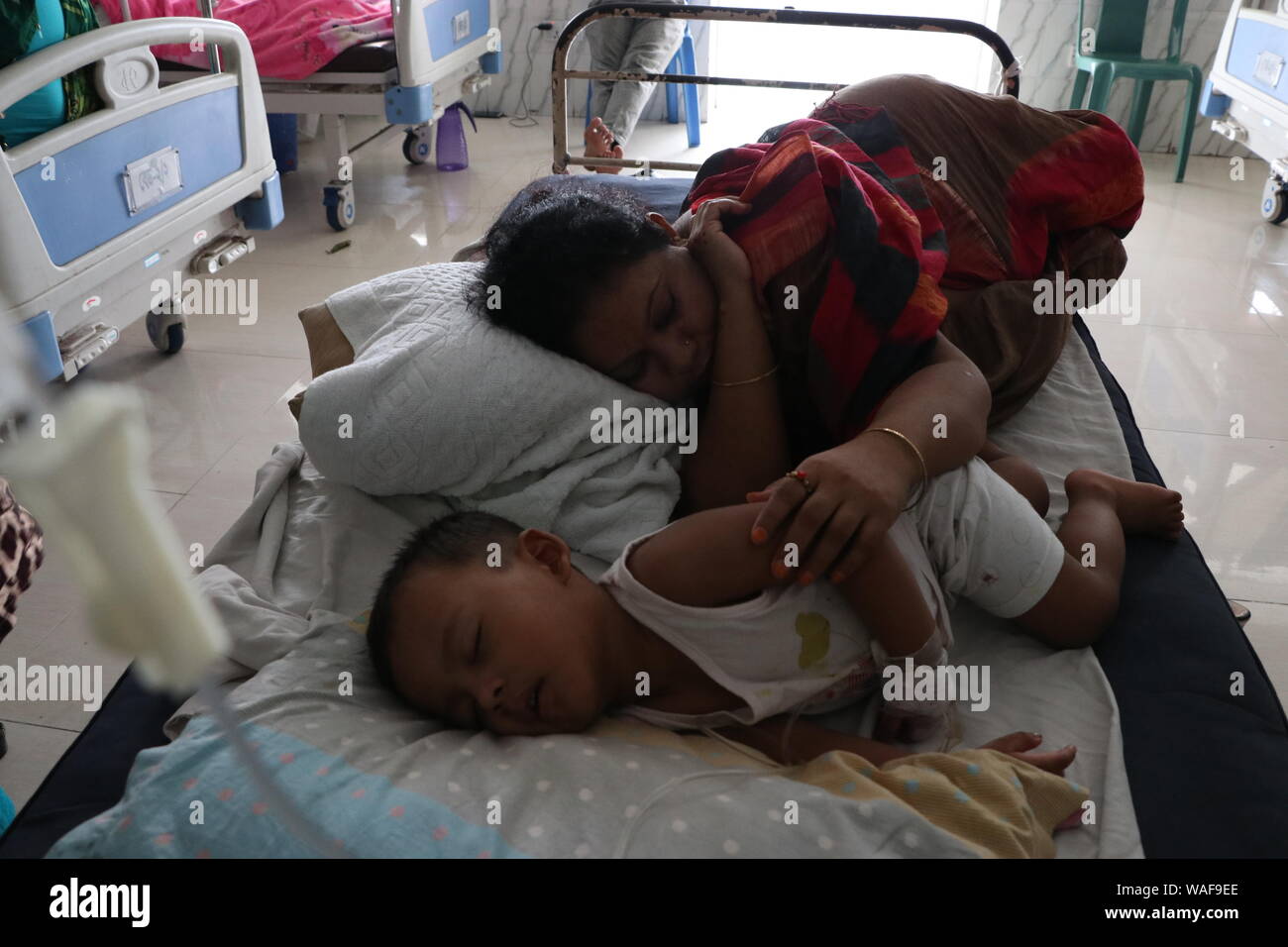 Dhaka, Bangladesh - August 24, 2019: The number of children suffering from dengue fever at the Holy family red crescent Hospital in Dhaka, Bangladesh. Stock Photo