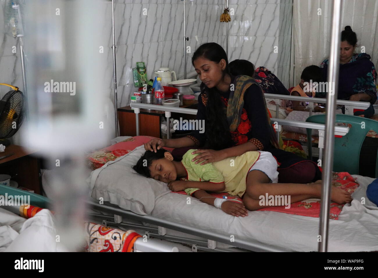 Dhaka, Bangladesh - August 24, 2019: The number of children suffering from dengue fever at the Holy family red crescent Hospital in Dhaka, Bangladesh. Stock Photo