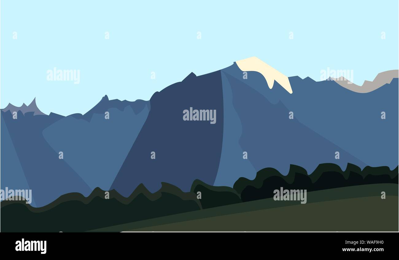landscape of mountains at sunset Stock Vector Image & Art - Alamy