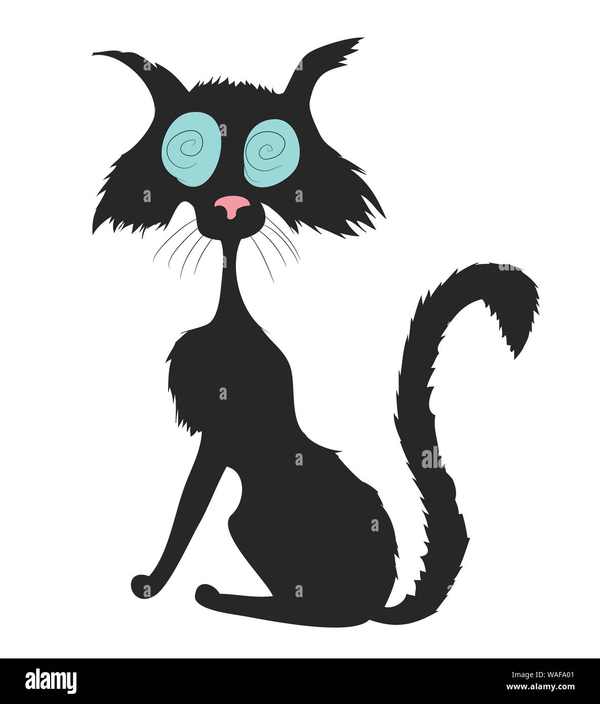 Funny Black Cat. Vector Illustration Stock Vector Image & Art - Alamy