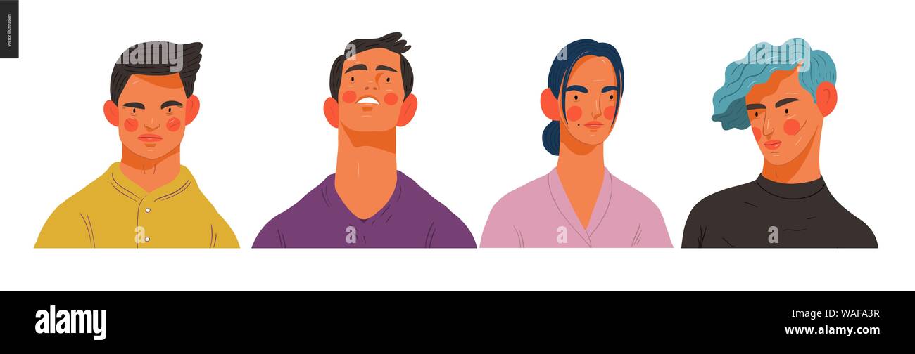 Real portraits Stock Vector Images - Alamy