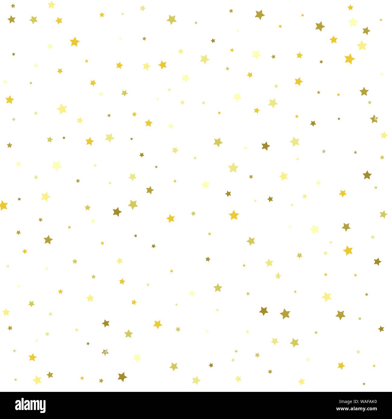 Golden stars on a square background. Gold stars on a white background