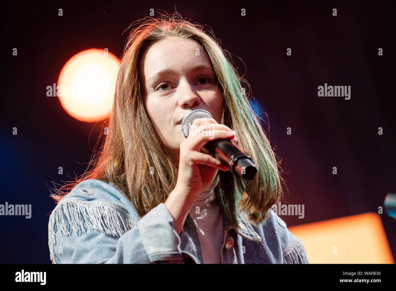 Bergen, Norway. 16th, August 2019. The Norwegian singer and songwriter Sigrid performs a live concert at Plenen in Bergen. (Photo credit: Gonzales Photo - Jarle H. Moe). Stock Photo