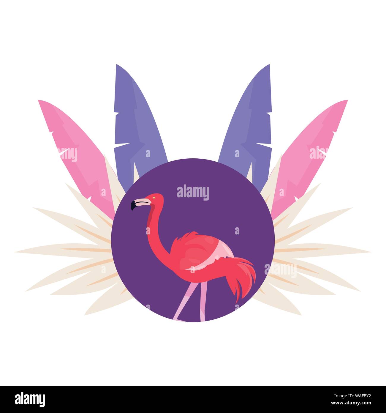 flamingo bird - summer time vacations vector illustration Stock Vector ...
