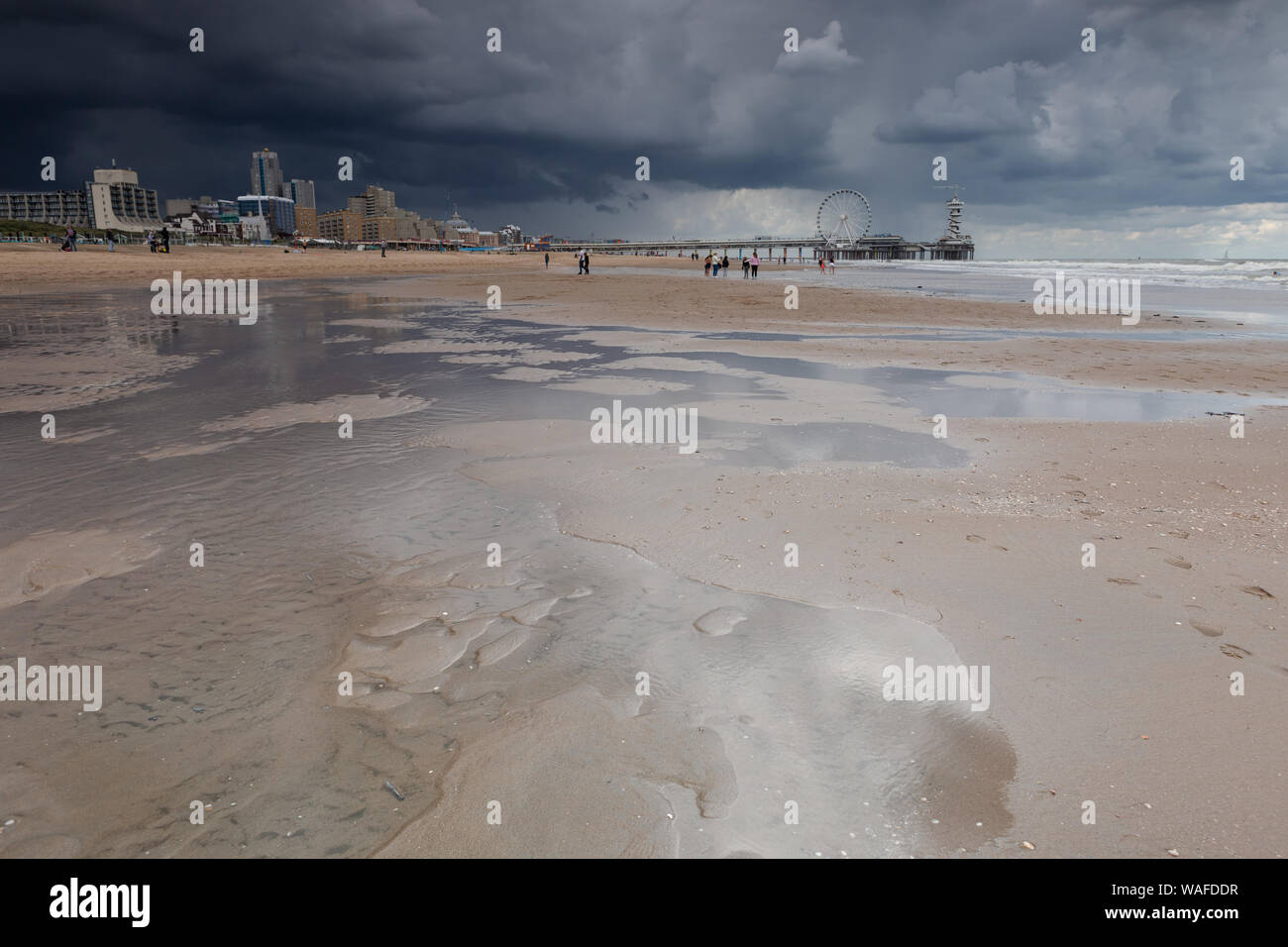 dramatic stormy sky over North sea beach in the Hague Stock Photo - Alamy