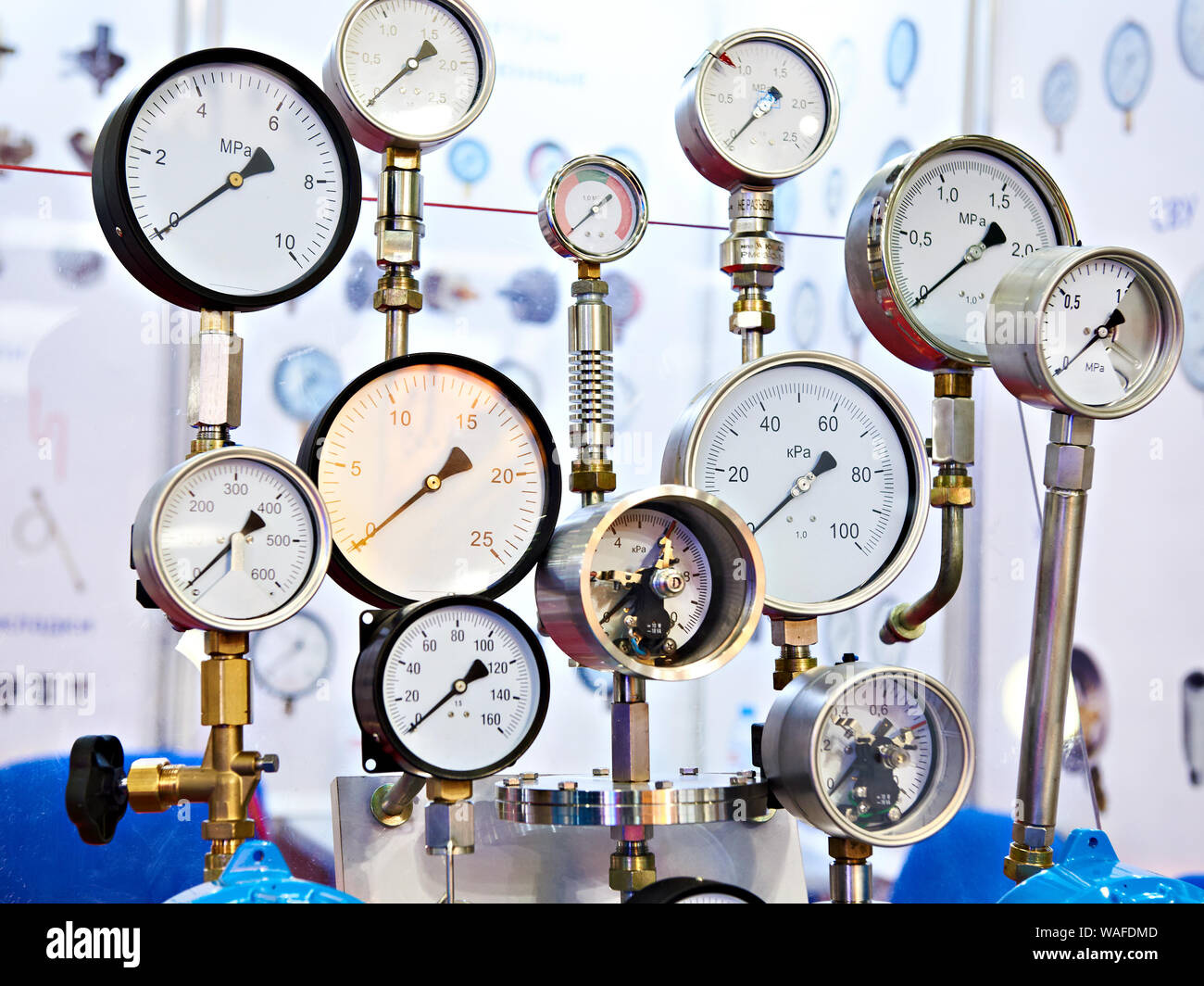 Industrial arrow analog pressure sensors Stock Photo Alamy