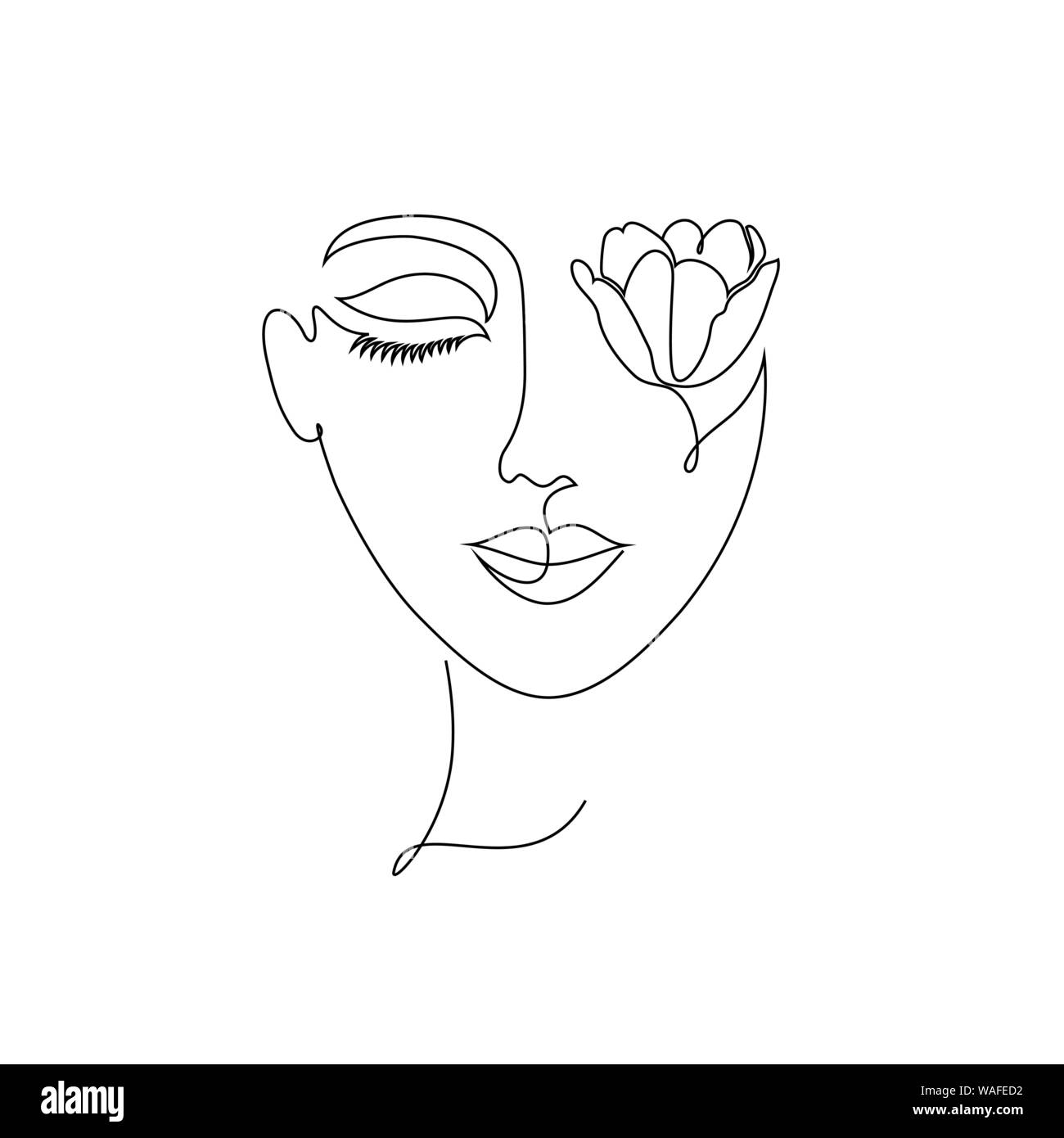 Woman on white  line drawing  idea Stock Vector  Image & Art - Alamy