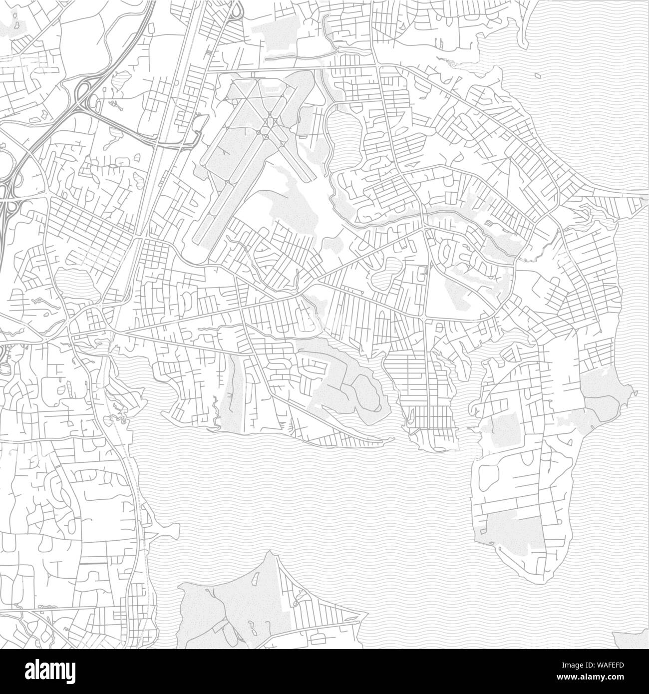 Warwick, Rhode Island, USA, bright outlined vector map with bigger and