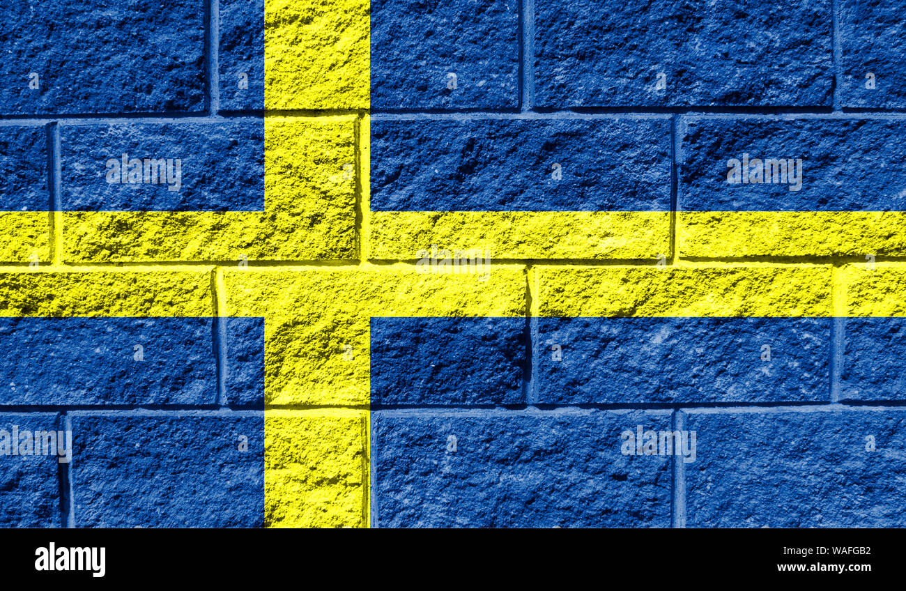 Flag of Sweden close up painted on a cracked wall Stock Photo - Alamy