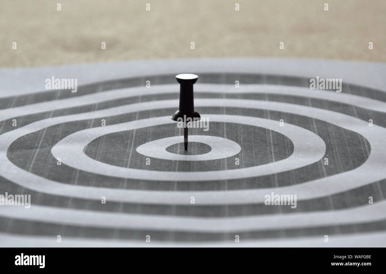black marker boards stab on circle target Stock Photo Alamy