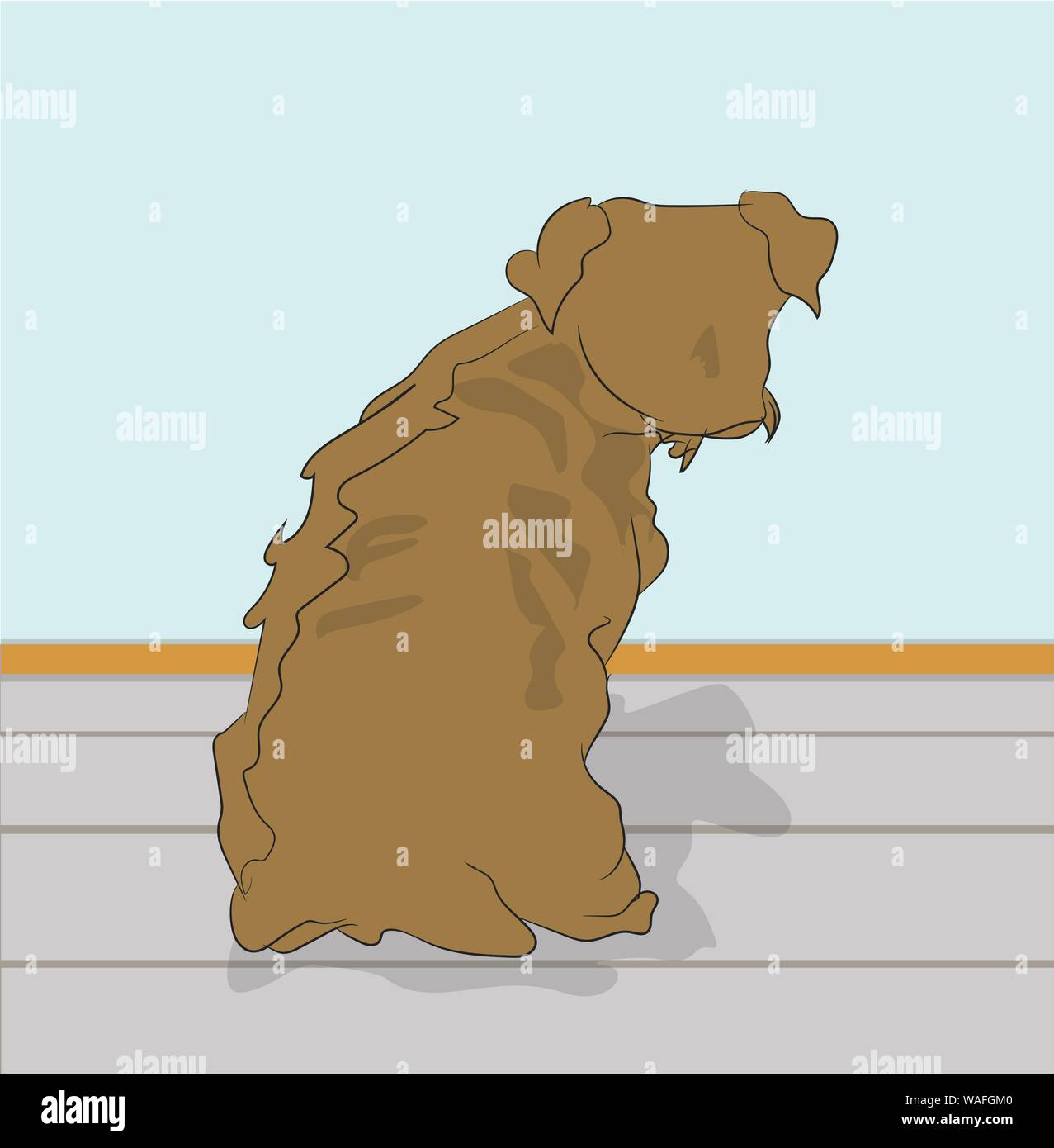 dog sitting in a room, vector, color Stock Vector Image & Art - Alamy