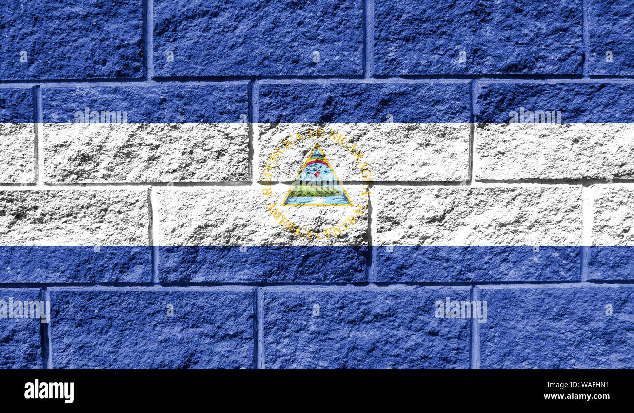 Flag of Nicaragua close up painted on a cracked wall Stock Photo - Alamy