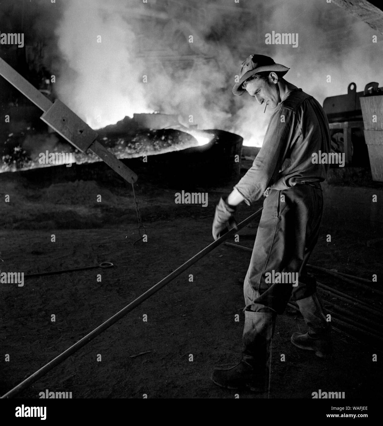 Nowa Huta, 1965. Metal combiner. Photographed: trigger blast from blast  furnace at Lenin Steelworks. Fot. Romuald Broniarek / FORUM Stock Photo -  Alamy