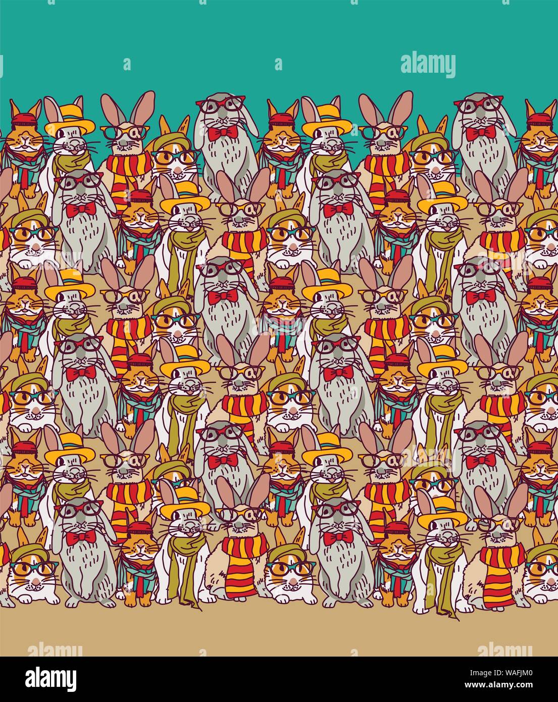 Rabbits hand drawn Stock Vector Images - Alamy