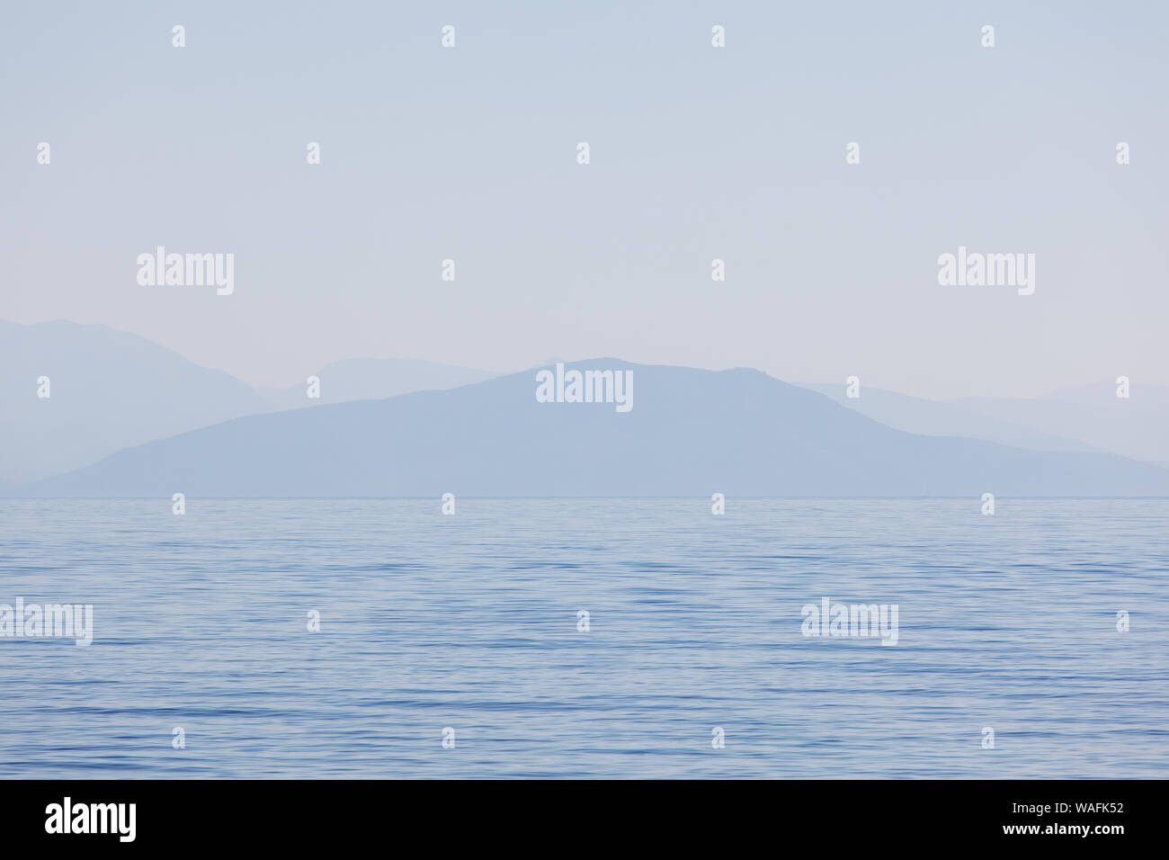 Distant view of Ionian Islands, Corfu Island, Greece Stock Photo