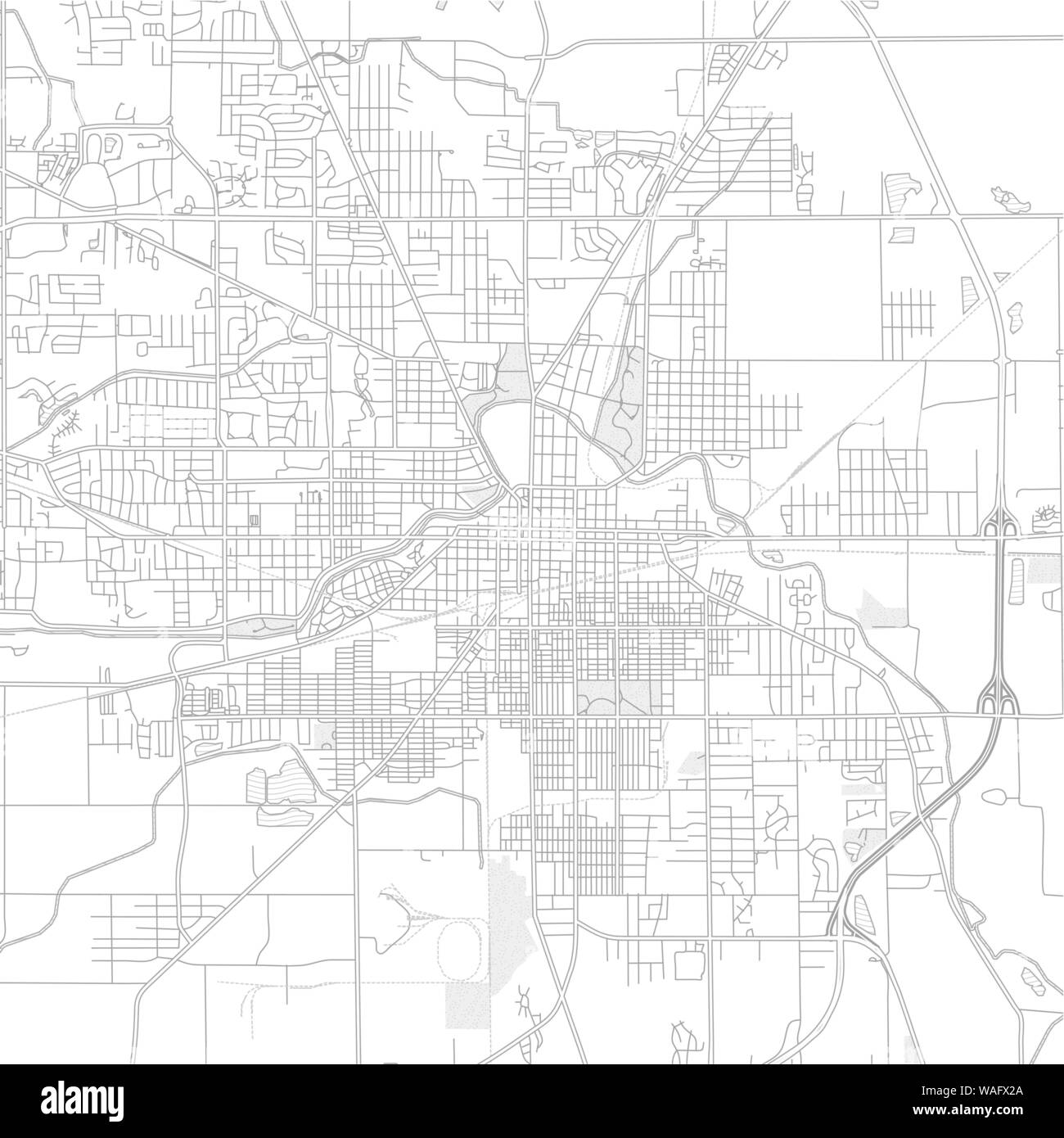 Muncie, Indiana, USA, bright outlined vector map with bigger and minor
