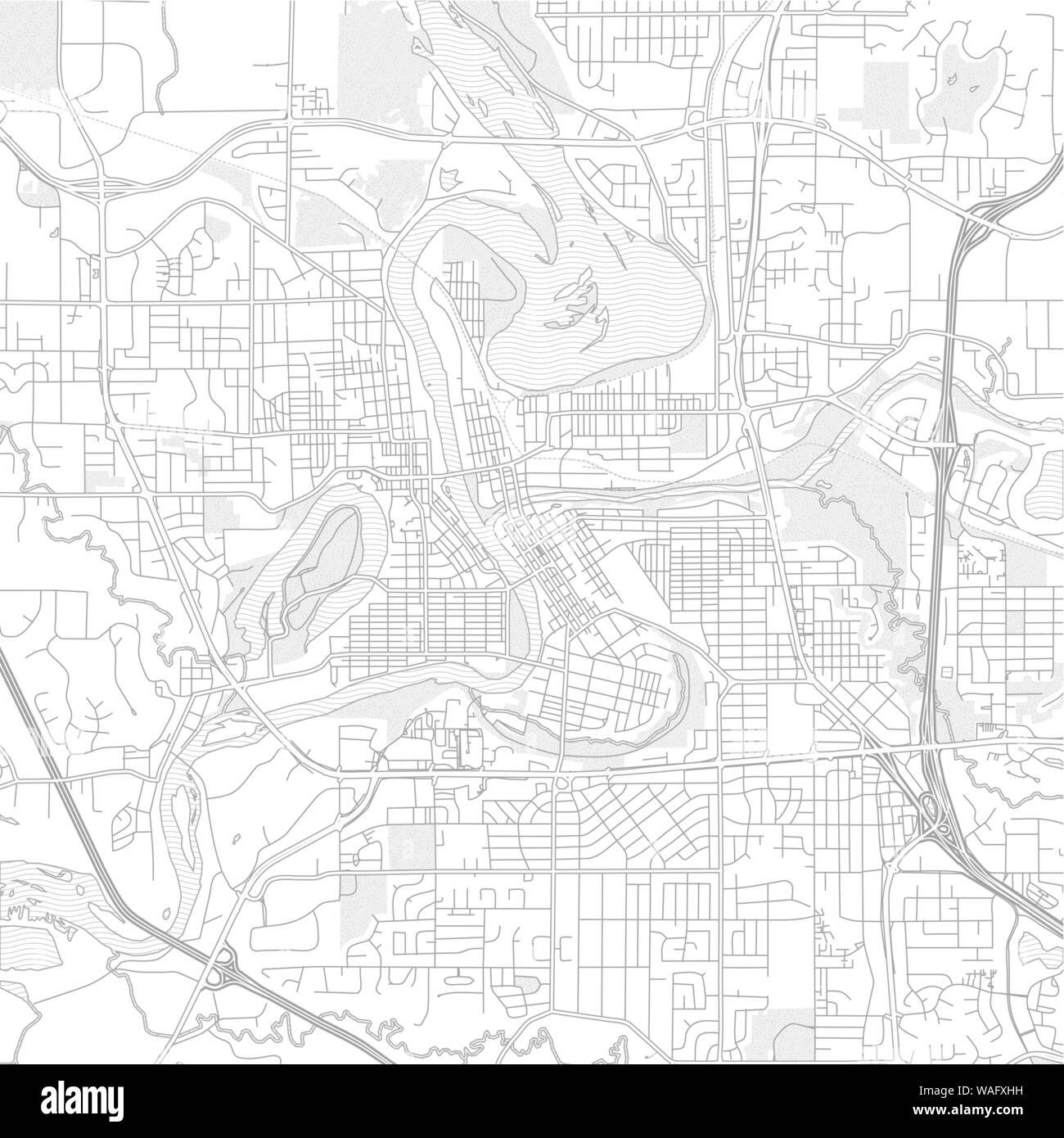 Eau Claire, Wisconsin, USA, bright outlined vector map with bigger and