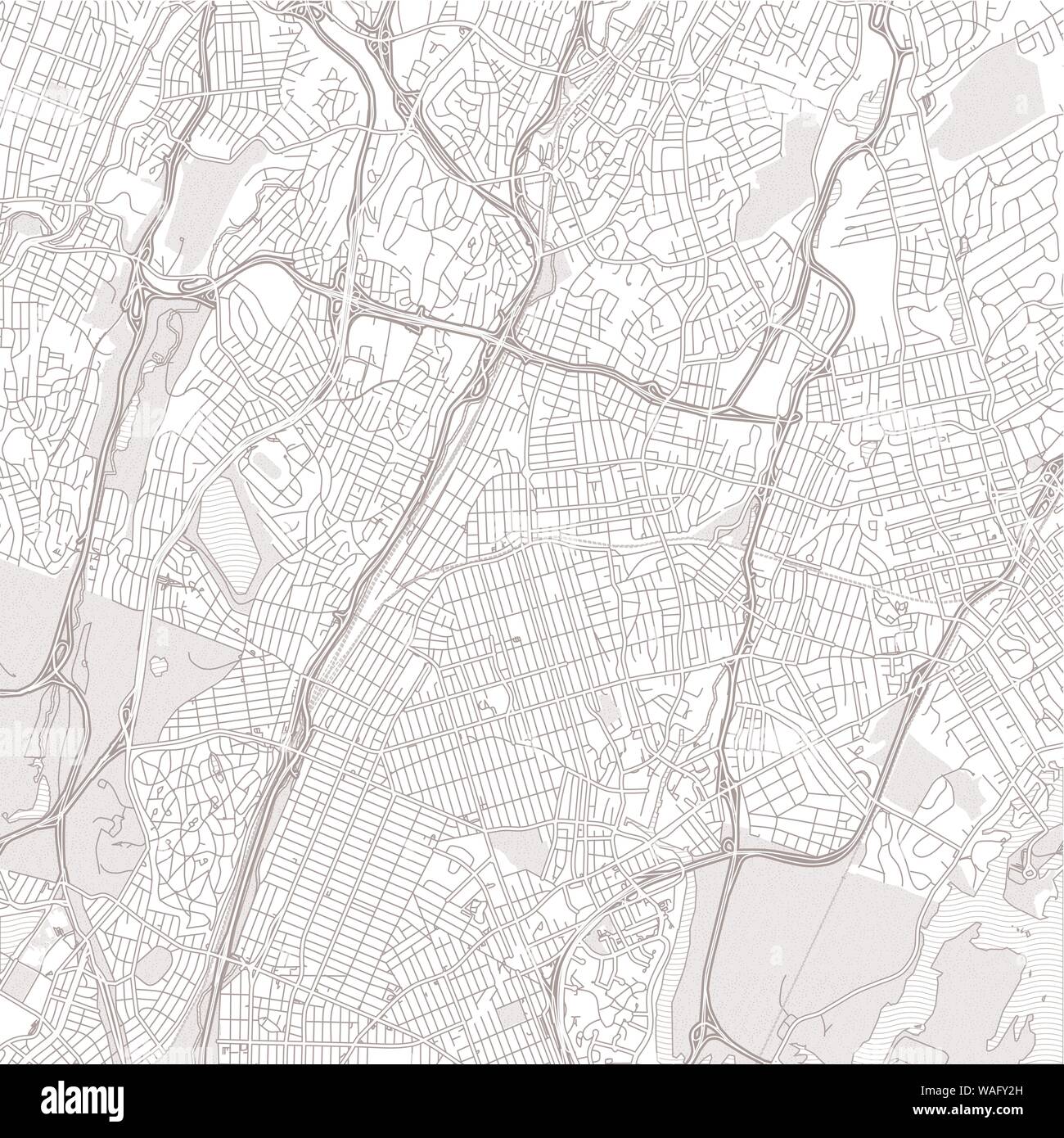 Mount Vernon, New York, USA, bright outlined vector map with bigger and