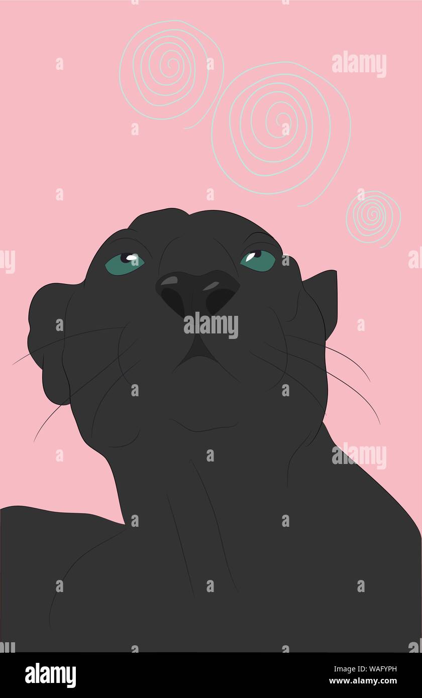 panther portrait vector illustration on bright background, vector Stock Vector