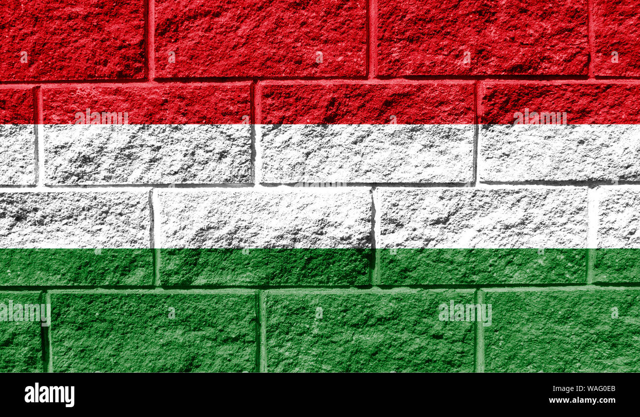 Flag of Hungary close up painted on a cracked wall Stock Photo - Alamy