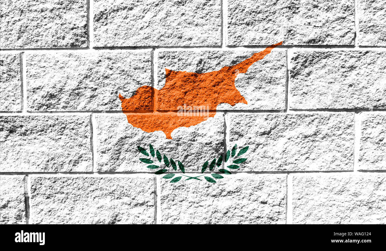 Flag of Cyprus close up painted on a cracked wall Stock Photo - Alamy