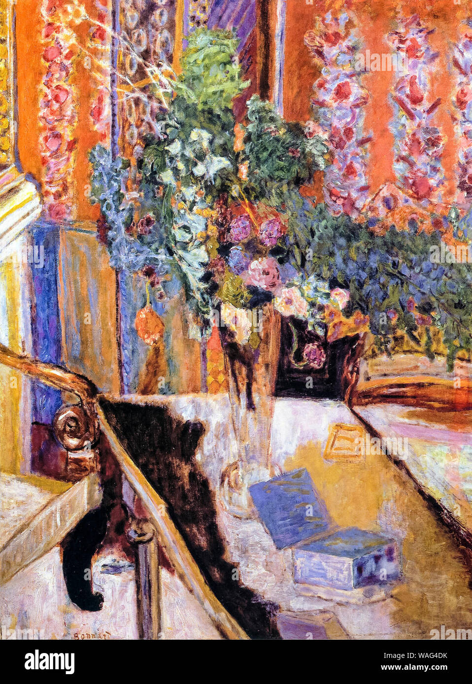 Pierre Bonnard, Interior with flowers, still life painting, 1919 Stock Photo