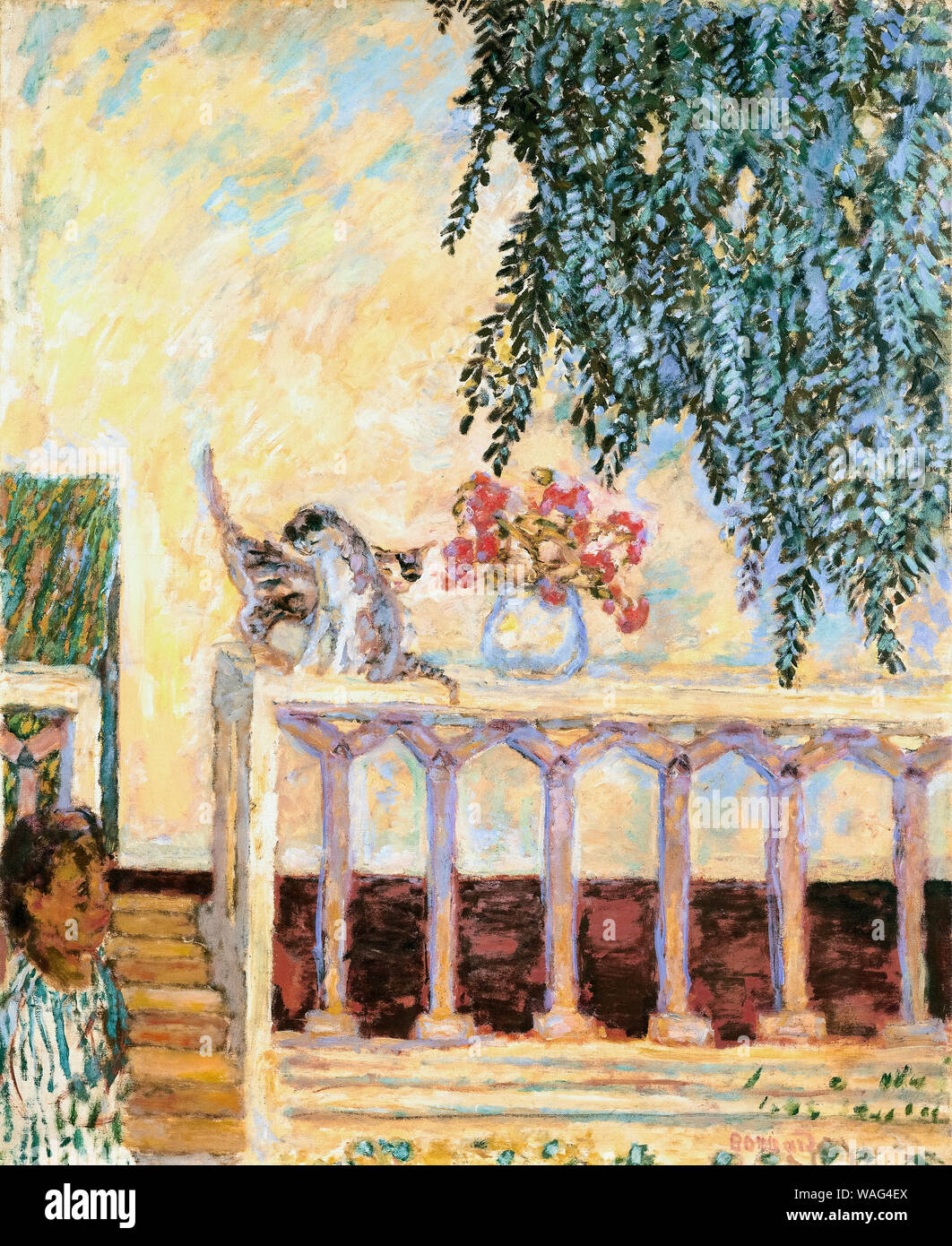 Pierre Bonnard, Cats on the Railing, painting, 1909 Stock Photo