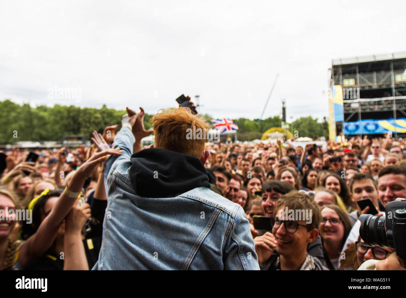 Budapest, Hungary. 13th Aug, 2019. Frank Carter & The Rattlesnakes are an English punk rock band formed in 2015 by former Gallows and Pure Love frontman Frank Carter.The Band is formed by Frank Carter, Dean Richardson, Tom 'Tank' Barclay, Gareth Grover. The band opened the last day of Sziget Festival 2019 before the show of Foo Fighters. (Photo by Luigi Rizzo/Pacific Press) Credit: Pacific Press Agency/Alamy Live News Stock Photo