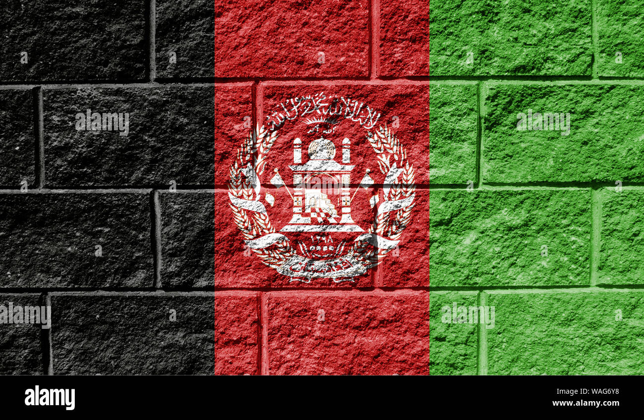 Flag of Afghanistan close up painted on a cracked wall Stock Photo - Alamy