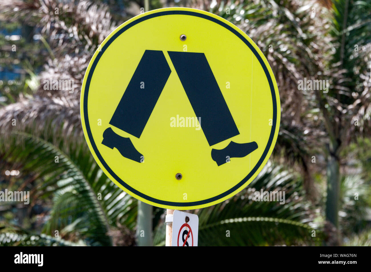 A pedestrian road crossing sign in Australia Stock Photo Alamy