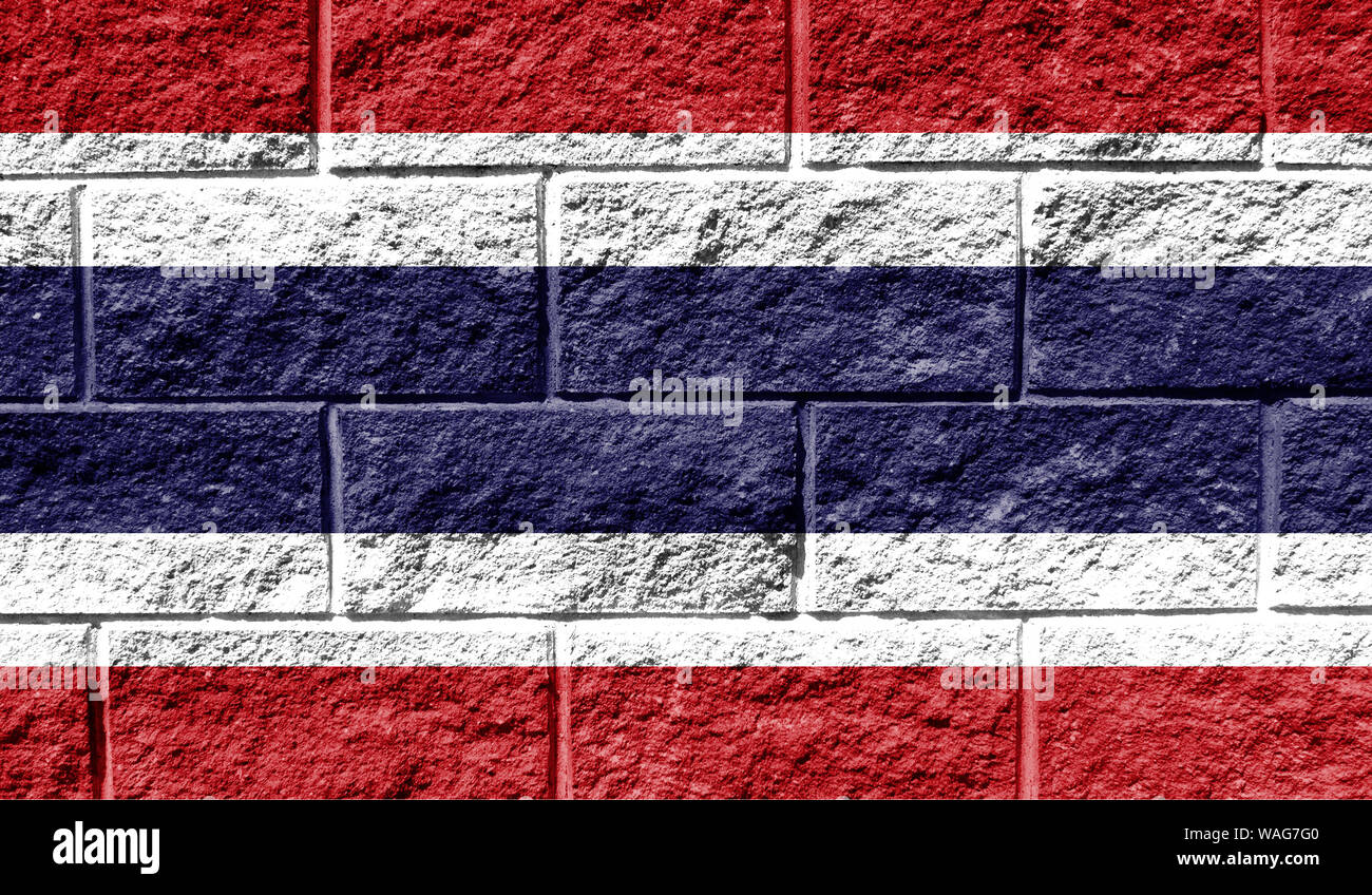 Flag of Thailand close up painted on a cracked wall Stock Photo - Alamy